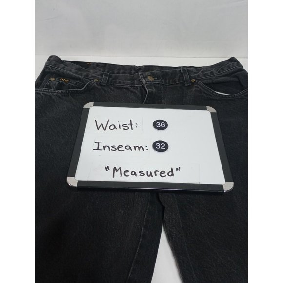 Vintage HIS Black Jeans Men's Size 38x32 Made in USA (ACTUAL 36X32) - Picture 5 of 6